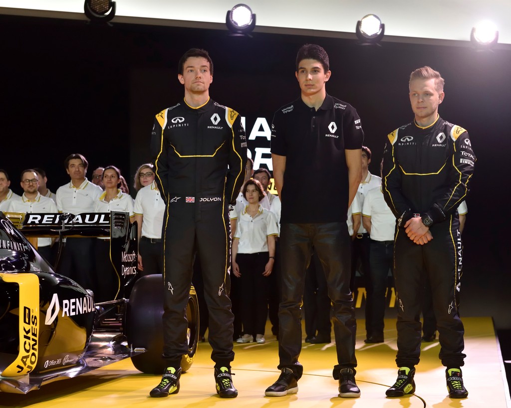 Jolyon Palmer, Esteban Ocon og Kevin Magnussen
(Foto: Luc Perenom / Renault Sport)